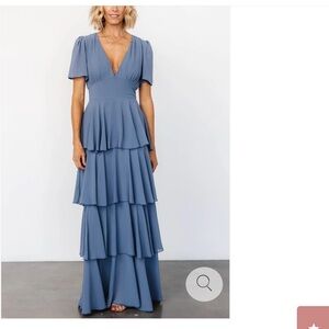 Baltic Born Montaigne Blue Ruffle Maxi Dress